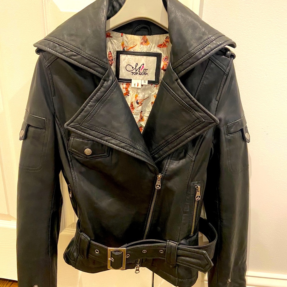Black leather jacket